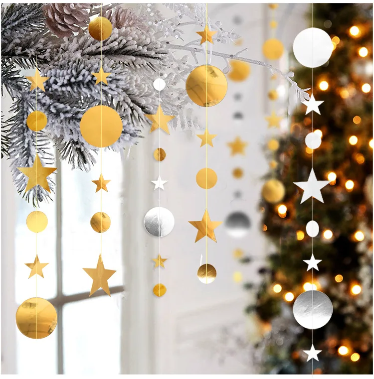 4m Gold Silver Banner Star Circle Paper Garland Strings Room Photo Backdrop Wedding Birthday Party Hanging Garland Decorations
4m Gold Silver Banner Star Circle Paper Garland Strings Room Photo Backdrop Wedding Birthday Party Hanging Garland Decorations