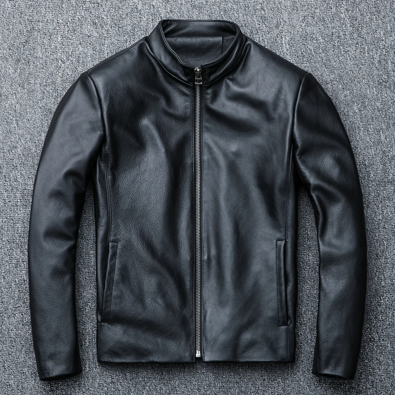 2019 Men's Genuine Cowhide Leather Motorcycle Jacket Male Antumn Winter Stand Collar Zipper Leisure Simple Vintage Biker Coats
2019 Men's Genuine Cowhide Leather Motorcycle Jacket Male Antumn Winter Stand Collar Zipper Leisure Simple Vintage Biker Coats