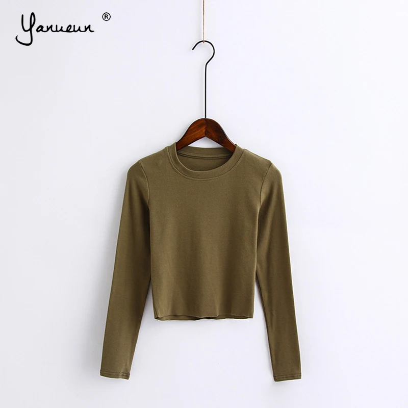 Yanueun Basic Solid O Neck T-shirts Cotton Tops Female Casual Tee Long Sleeve Women Soft Slim Top Tees 2019 Spring Autumn
Yanueun Basic Solid O Neck T-shirts Cotton Tops Female Casual Tee Long Sleeve Women Soft Slim Top Tees 2019 Spring Autumn