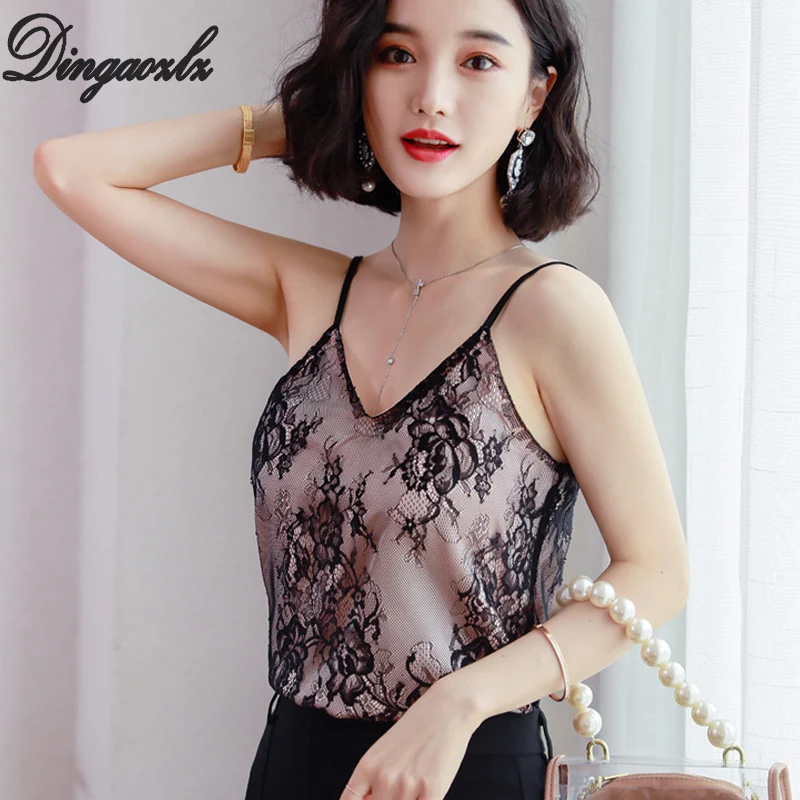 Dingaozlz New V-neck lace Lady shirt Fashion Camisole Camis & Tank Tops Casual Hollow out Casual Women clothing
Dingaozlz New V-neck lace Lady shirt Fashion Camisole Camis & Tank Tops Casual Hollow out Casual Women clothing
