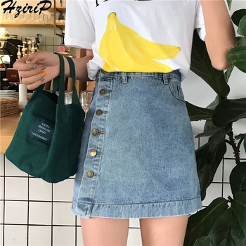 Hzirip New 2019 Summer Stylish High Waist All-Match Slim Short A-Line Solid Single Breasted Casual Empire New Denim Mini Skirt
Hzirip New 2019 Summer Stylish High Waist All-Match Slim Short A-Line Solid Single Breasted Casual Empire New Denim Mini Skirt