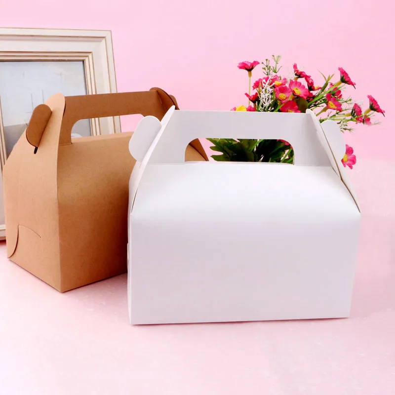 10pcs/lot White Kraft Paper Cake Box with Handle Cupcake Box Paper Cardboard Cake Gift Boxes White Dessert Pastry Packaging Box
10pcs/lot White Kraft Paper Cake Box with Handle Cupcake Box Paper Cardboard Cake Gift Boxes White Dessert Pastry Packaging Box