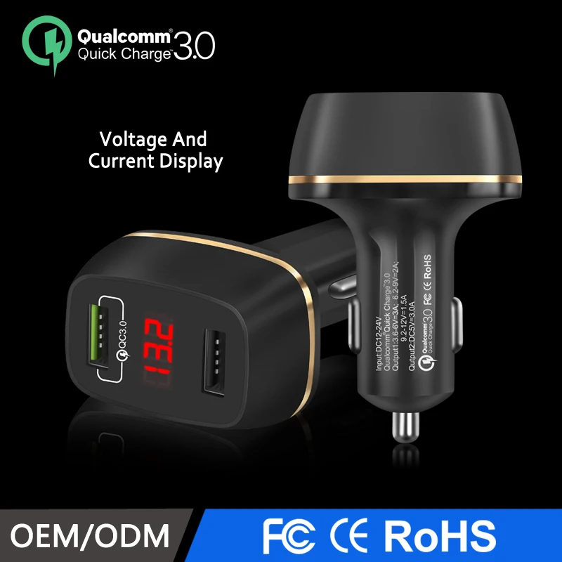 Youbina 3.1A 5V Dual USB QC3.0 Car Charger With LED Display Universal Phone Car-Charger for iPhone huawei samsung xiaomi
Youbina 3.1A 5V Dual USB QC3.0 Car Charger With LED Display Universal Phone Car-Charger for iPhone huawei samsung xiaomi