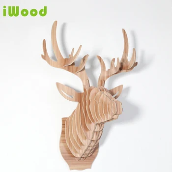 Creative Wood Animals Head Hanging Wooden Deer Head For Art Home Decoration Living Room Wall Decor White Black IW-WD001 64cm
Creative Wood Animals Head Hanging Wooden Deer Head For Art Home Decoration Living Room Wall Decor White Black IW-WD001 64cm