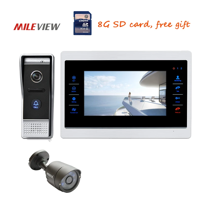 Free Shipping 720P AHD HD 7" Color Screen Video Intercom Door Phone Unlock System Record Monitor + Doorbell Camera + Bullet CCTV
Free Shipping 720P AHD HD 7" Color Screen Video Intercom Door Phone Unlock System Record Monitor + Doorbell Camera + Bullet CCTV