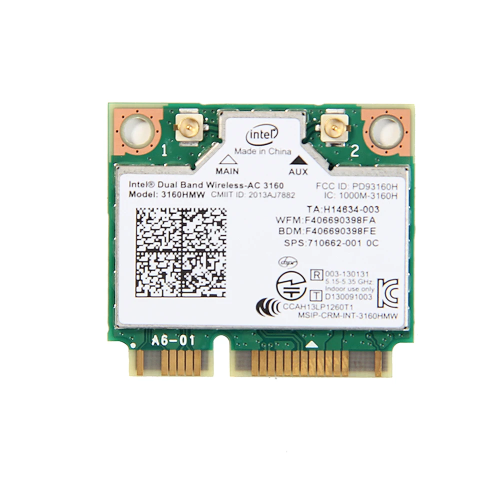 Двухдиапазонный мини PCI e Wi Fi 3160HMW 802.11ac Беспроводная связь Bluetooth 2 4 ГГц 5 для Intel 3160