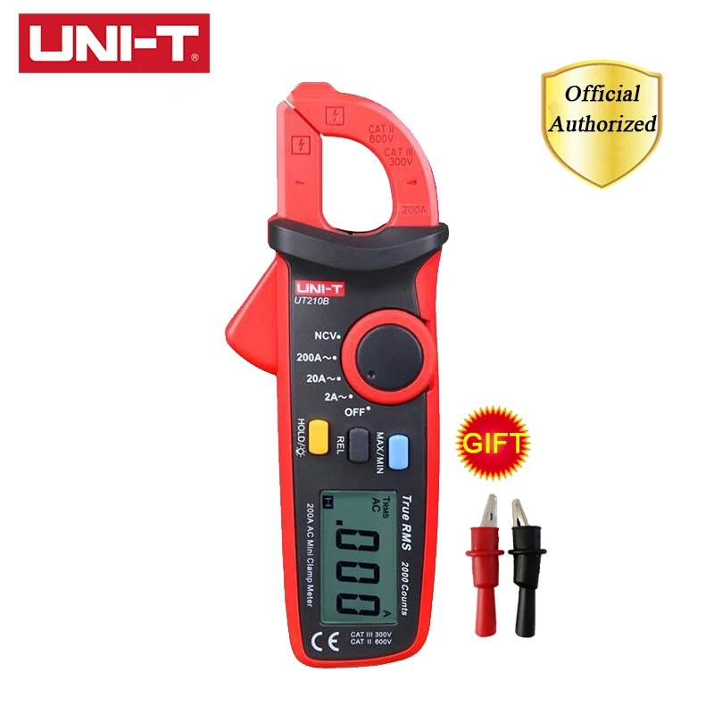 UNI-T UT210B True RMS Mini Digital Clamp Meters 200A AC Ammeter NCV Test Professional Multimeter with LCD Backlight MAX MIN
UNI-T UT210B True RMS Mini Digital Clamp Meters 200A AC Ammeter NCV Test Professional Multimeter with LCD Backlight MAX MIN