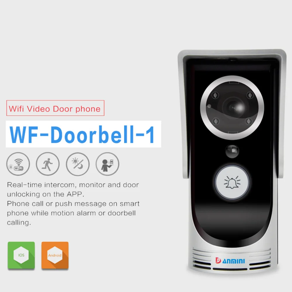 DANMINI IR LED Wifi Video Intercom Wireless Door Phone Motion Detection 720P Night Vision Video Intercom Doorbell Cam
DANMINI IR LED Wifi Video Intercom Wireless Door Phone Motion Detection 720P Night Vision Video Intercom Doorbell Cam