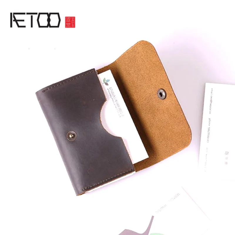 AETOO Business card holder men's simple large-capacity leather card storage box women's change folder
AETOO Business card holder men's simple large-capacity leather card storage box women's change folder