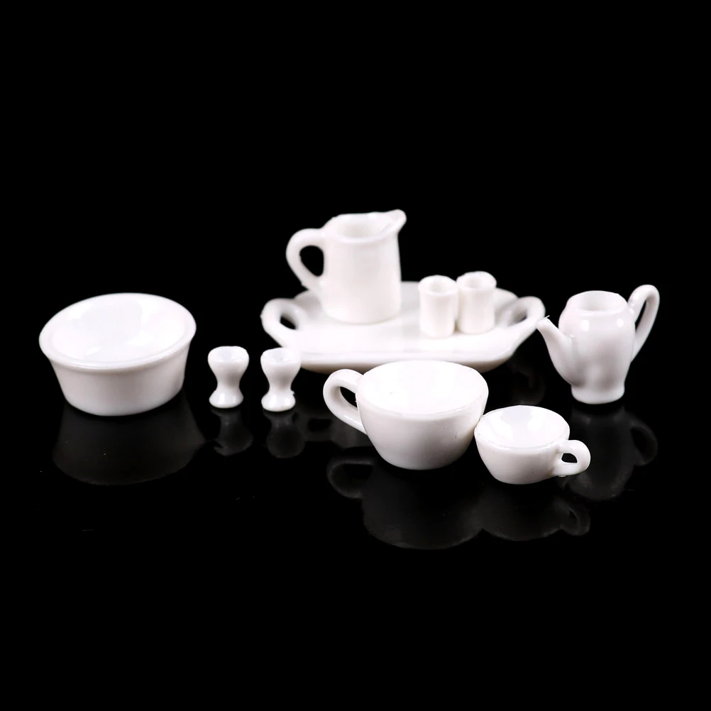 10pcs/set white 1:12 Porcelain Tableware Teapot Coffee Cups Saucer Tray Plate Tea Set Pot Kitchen decor Dollhouse Miniature
10pcs/set white 1:12 Porcelain Tableware Teapot Coffee Cups Saucer Tray Plate Tea Set Pot Kitchen decor Dollhouse Miniature