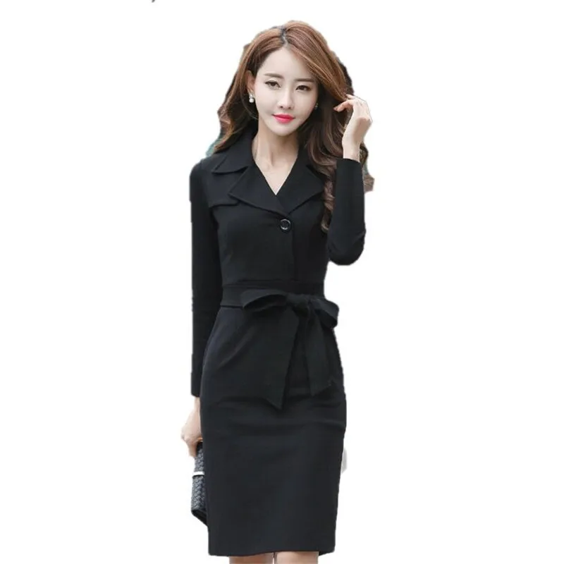 Spring Autumn Elegant Women Business Dress Tailored Collar Split OL Office Work Tunic Bodycon Sheath Casual Solid Dresses H215
Spring Autumn Elegant Women Business Dress Tailored Collar Split OL Office Work Tunic Bodycon Sheath Casual Solid Dresses H215