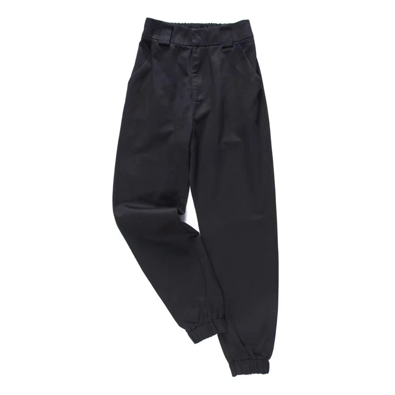 Winter Harajuku High Waist Cargo Pants Women Elastic Harem Pants Zipper Punk Hip Hop Trousers Cotton Sweatpants Streetwear (Us 6-14)
