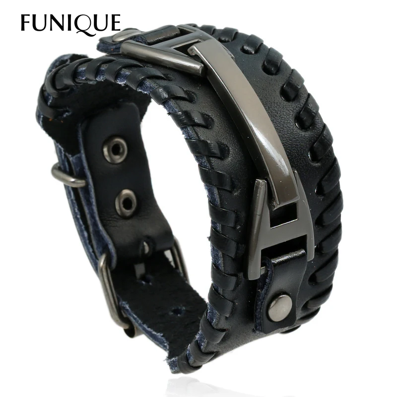 Punk Rock Men Weave Leather Bracelets Man Braided Wrap Bracelets & Bangles Biker Jewelry Wrap Bracelet Men pulseira
Punk Rock Men Weave Leather Bracelets Man Braided Wrap Bracelets & Bangles Biker Jewelry Wrap Bracelet Men pulseira