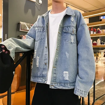 Men's Hole Denim Jacket Spring autumn Fashion Hip Hop casual Loose Denim Coat High Quality Cotton Jackets Size 2XL
Men's Hole Denim Jacket Spring autumn Fashion Hip Hop casual Loose Denim Coat High Quality Cotton Jackets Size 2XL