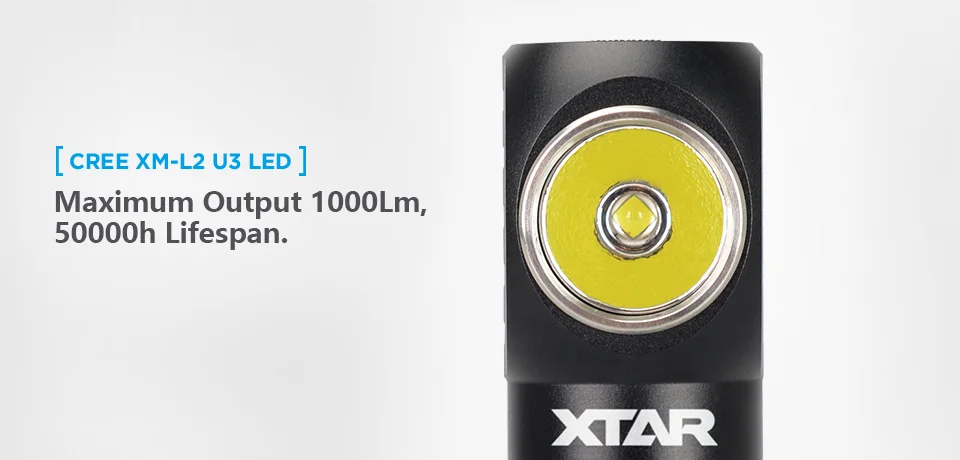 XTAR H3/ Lampe torche frontale /à LED Cree XM-L2/ U3/ 1000/ Lumens
