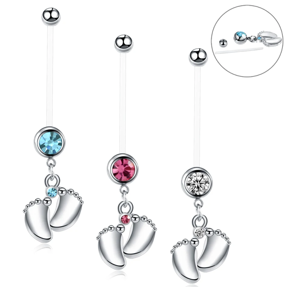 1PC Bioflexible Bar Clear Aqua Pink Gem Belly Button Rings Piercing Dangle Foot Pregnant Women Navel Bar Piercing Jewelry 14g
1PC Bioflexible Bar Clear Aqua Pink Gem Belly Button Rings Piercing Dangle Foot Pregnant Women Navel Bar Piercing Jewelry 14g