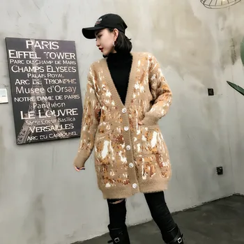 Casual Long Knitted Cardigan Oversized Autumn Korean Women Loose Two Pockets Design Sweater Jacket Long Sleeve Khaki Outwear
Casual Long Knitted Cardigan Oversized Autumn Korean Women Loose Two Pockets Design Sweater Jacket Long Sleeve Khaki Outwear