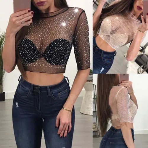 ITFABS Newest Arrivals Fashion Spring Summer Womens Sexy Mesh Top T Shirts Transparent Punk Club Streetwear Tees Beach Club Tops
ITFABS Newest Arrivals Fashion Spring Summer Womens Sexy Mesh Top T Shirts Transparent Punk Club Streetwear Tees Beach Club Tops