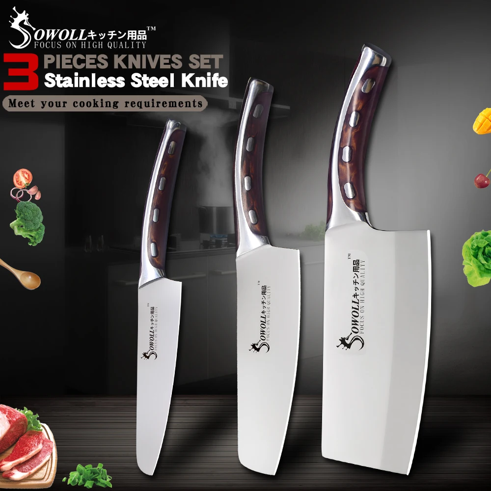 Sowoll Kitchen Stainless Steel Knife Fruit Meat Fish Cooking Accessories 5 inch Sharp Blade Sowoll Kitchen Stainless Steel Knife Fruit Meat Fish Cooking Accessories 5 inch Sharp Blade