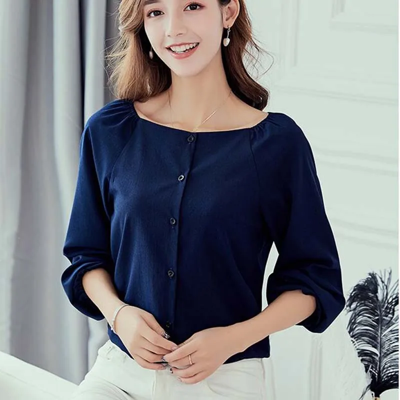 2019 Women navy blue Shirt Long Sleeve Shirt Korean Women Clothing Streetwear Slim Chiffon Blouse Elegant Women Tops NS4196
2019 Women navy blue Shirt Long Sleeve Shirt Korean Women Clothing Streetwear Slim Chiffon Blouse Elegant Women Tops NS4196