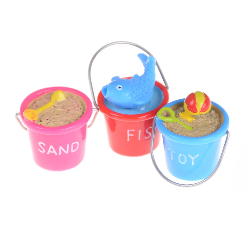 Песок пляжные ведра украшения Кукольный домик Миниатюрная модель игрушки сцена