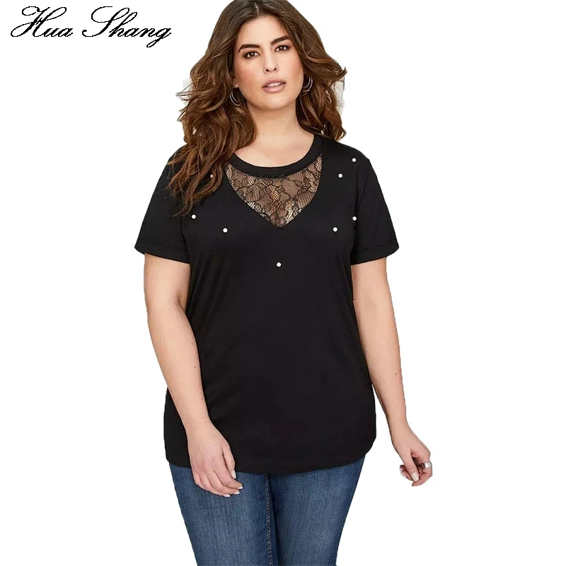 Plus Size 2018 Summer Women Blouse And Cotton Casual Top Short Sleeves O-neck Lace Patchwork Hollow Out Fashion Black Women Tops
Plus Size 2018 Summer Women Blouse And Cotton Casual Top Short Sleeves O-neck Lace Patchwork Hollow Out Fashion Black Women Tops