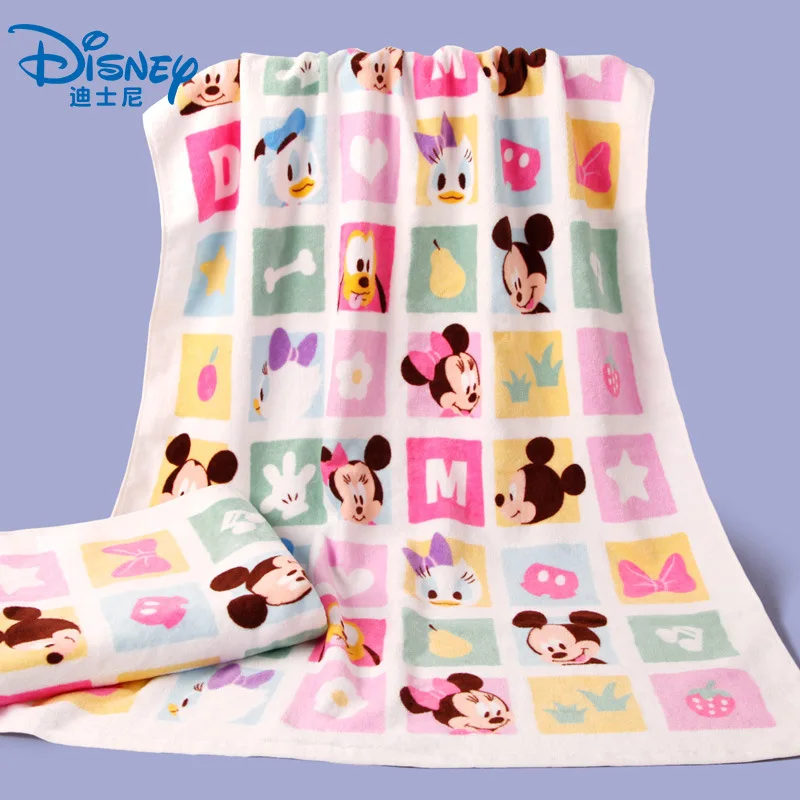 

Disney cotton cartoon soft absorbent gauze colorful bath towel Mickey Mouse Minnie children big bath towel 70x140cm