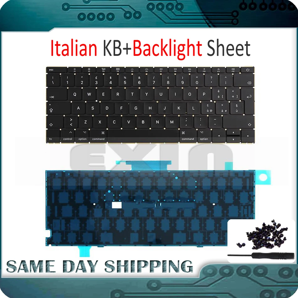 New Laptop A1534 Italian Italy Keyboard with Backlight Backlit + Screws Set for Apple Macbook 12" A1534 2015 2016 2017 Year
New Laptop A1534 Italian Italy Keyboard with Backlight Backlit + Screws Set for Apple Macbook 12" A1534 2015 2016 2017 Year