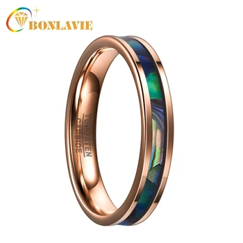 BONLAVIE Fashion Women Men Rings 4MM Rose Gold Natural Abalone Shell Tungsten Steel Ring Wedding Band Tungsten Ring Female
BONLAVIE Fashion Women Men Rings 4MM Rose Gold Natural Abalone Shell Tungsten Steel Ring Wedding Band Tungsten Ring Female