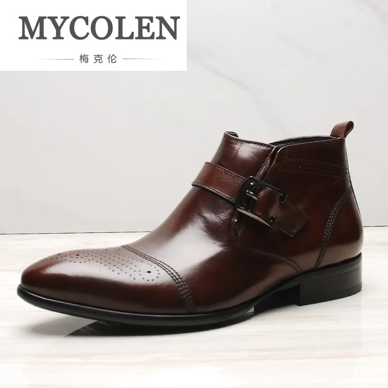 MYCOLEN Vintage Brand Men Leather Boots British Style Autumn Male Genuine Leather Chelsea Boots Buckle Scarpe Uomo Invernali
MYCOLEN Vintage Brand Men Leather Boots British Style Autumn Male Genuine Leather Chelsea Boots Buckle Scarpe Uomo Invernali