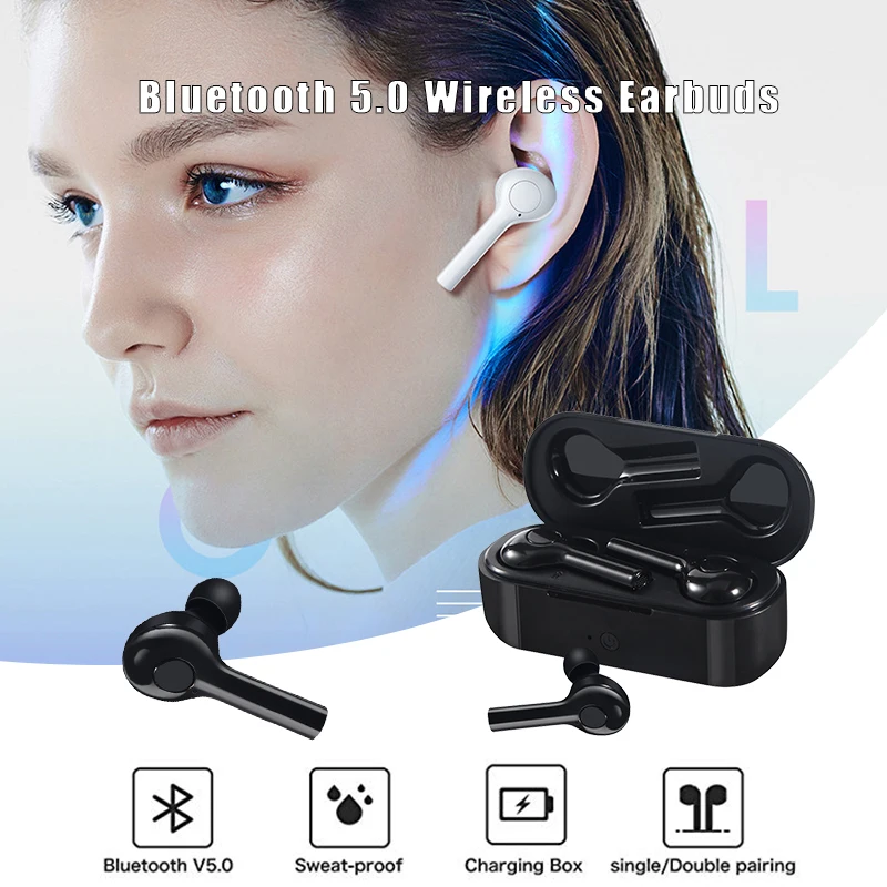 TWS Mini Bluetooth беспроводные наушники-вкладыши True Stereo Sound Super BASS Наушники-вкладыши со