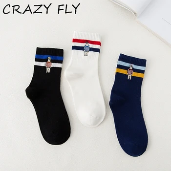 CRAZY FLY 1 Pair Embroidered Bear Cotton Socks Two Stripe Harajuku Casual Cartoon Pattern Women/Men Socks Fashion Solid Sock
CRAZY FLY 1 Pair Embroidered Bear Cotton Socks Two Stripe Harajuku Casual Cartoon Pattern Women/Men Socks Fashion Solid Sock