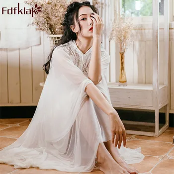 Fdfklak High-grade new lace nightwear women nightgowns long sleeve spring autumn princess night dress sweet women's sleepwear
Fdfklak High-grade new lace nightwear women nightgowns long sleeve spring autumn princess night dress sweet women's sleepwear