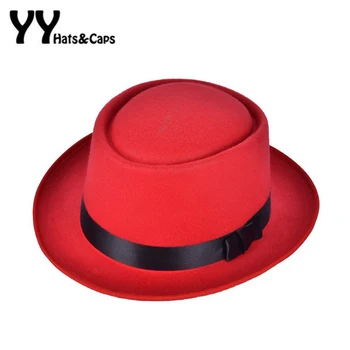 

Retro New Womens Felt Fedoras Pork Pie Crushable Hat BREAKING BAD Hat Walter for Men Trilby Wool Cap Chapeu de Feltro 6 Colors