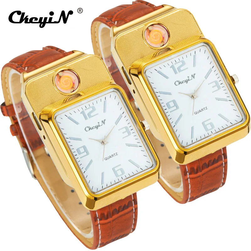 CkeyiN 2Pcs Men Quartz Watch Electronic Cigarette Lighters Windproof Flameless Sports Man USB Rechargeable mens wrist watches PJ
CkeyiN 2Pcs Men Quartz Watch Electronic Cigarette Lighters Windproof Flameless Sports Man USB Rechargeable mens wrist watches PJ