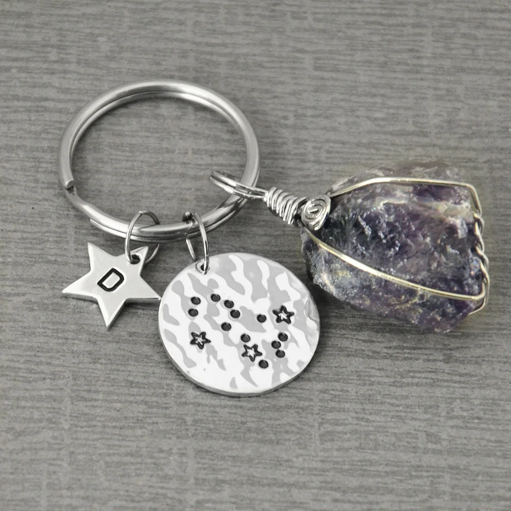 Personalized Virgo Jewelry, Custom Virgo Key Chain, Hammered Constellation Jewelry, Key Rings Zodiac, Constellation KeyChain
Personalized Virgo Jewelry, Custom Virgo Key Chain, Hammered Constellation Jewelry, Key Rings Zodiac, Constellation KeyChain