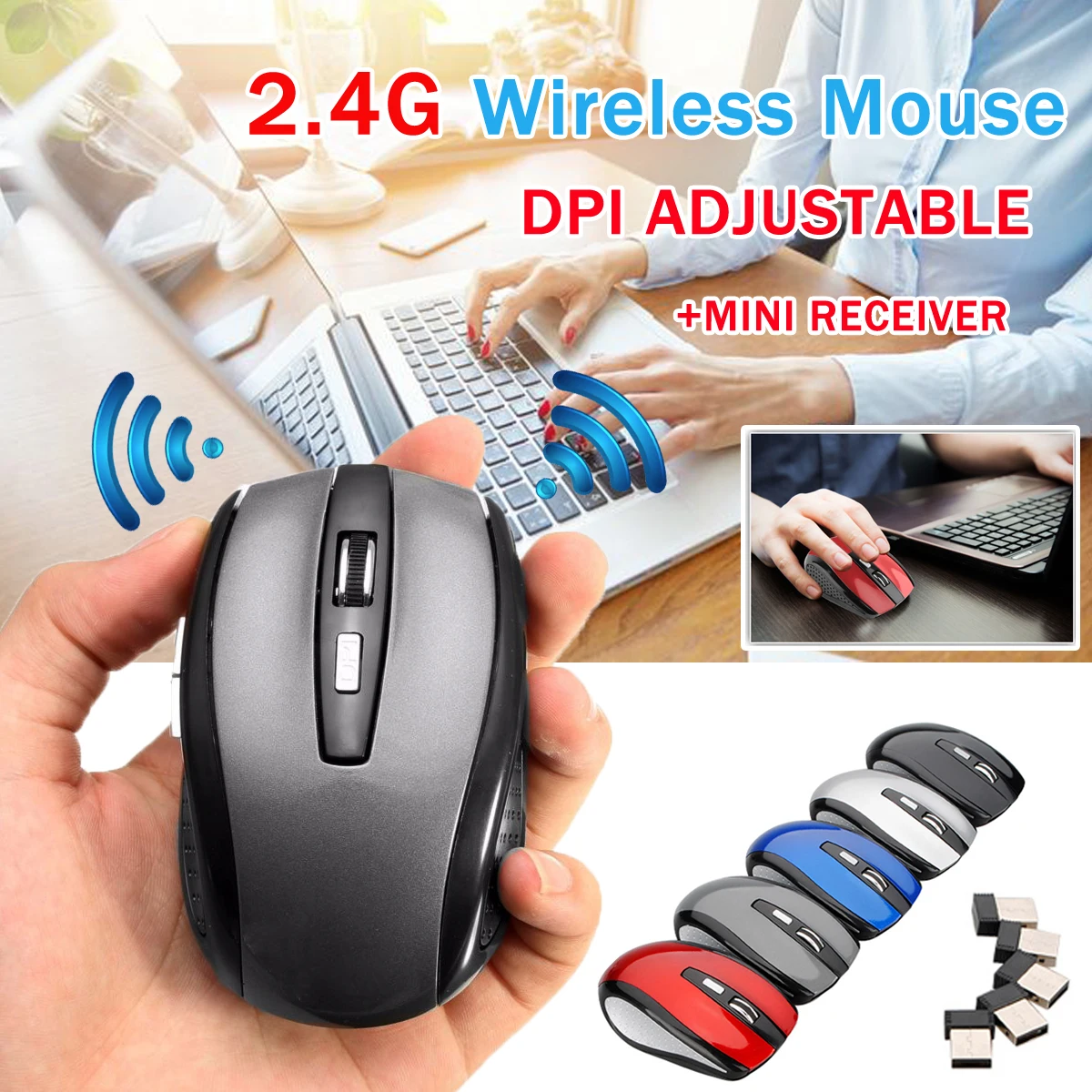 USB Optical Mouse 2.4GHz Wireless Mouse 1200DPI 5 Button USB Receiver Min Gaming Mouse PC Gamer Mice For Laptop Computer
USB Optical Mouse 2.4GHz Wireless Mouse 1200DPI 5 Button USB Receiver Min Gaming Mouse PC Gamer Mice For Laptop Computer
