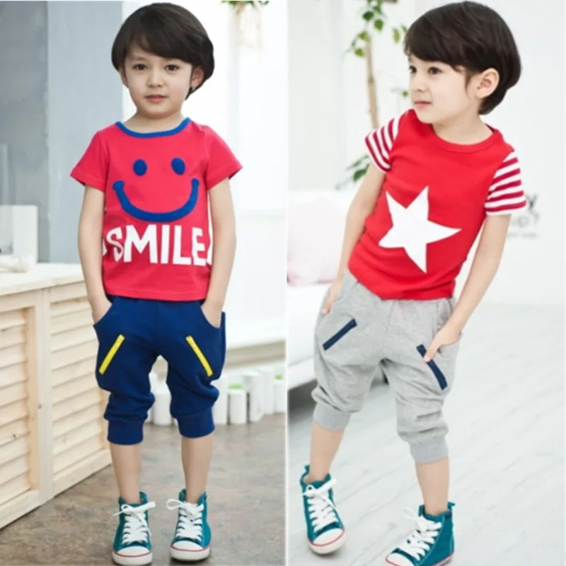 New Summer Style Kids Boys Star Clothes Sets Baby Boys Sport Cartoon Smile Face Printed Cute T Shirt+Shorts/pants suits
New Summer Style Kids Boys Star Clothes Sets Baby Boys Sport Cartoon Smile Face Printed Cute T Shirt+Shorts/pants suits