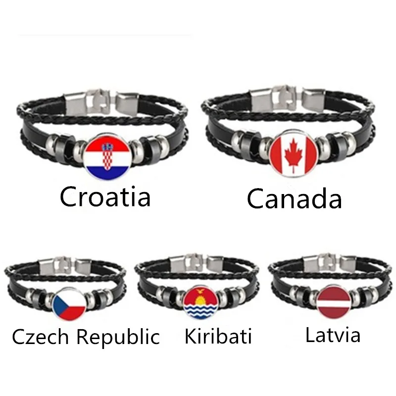 Kiribati, Canada, Czech Republic, Croatia, Latvia Flag Multilayer Leather Bracelet Fashion Bracelet Men and Women Jewelry
Kiribati, Canada, Czech Republic, Croatia, Latvia Flag Multilayer Leather Bracelet Fashion Bracelet Men and Women Jewelry