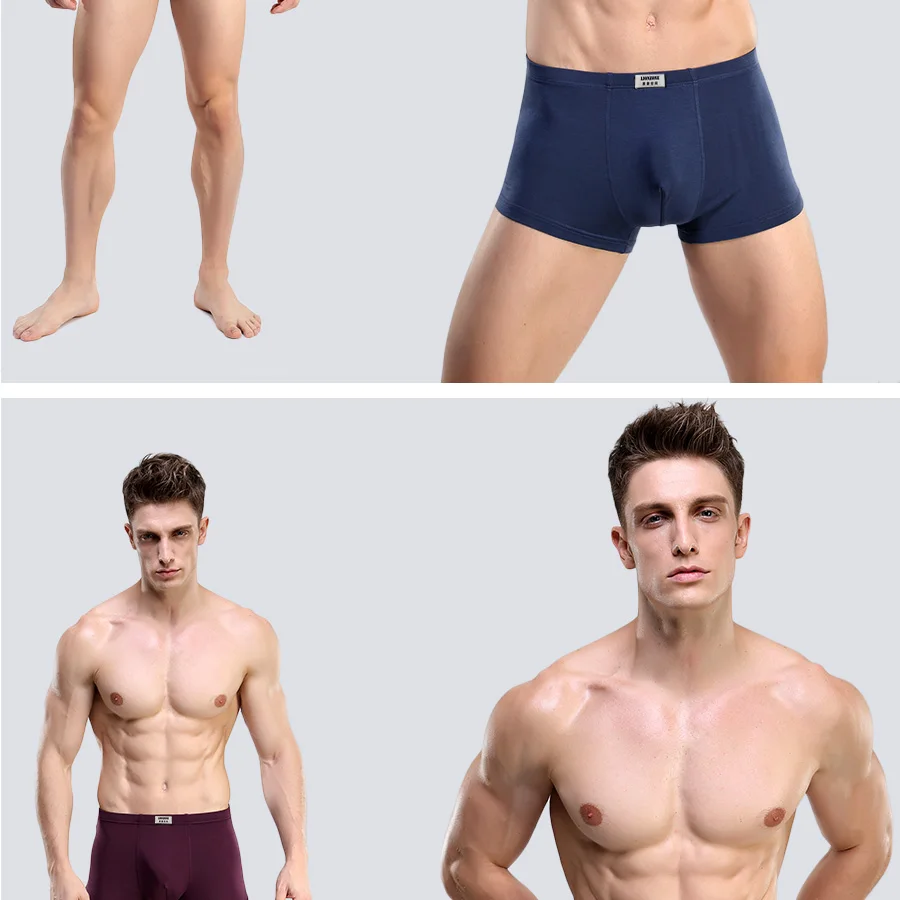 LIONZONE Men Boxer Shorts Brand Quality Sexy Underwear Modal Male Comfortable Solid Panties Underpants Cueca Boxers 21