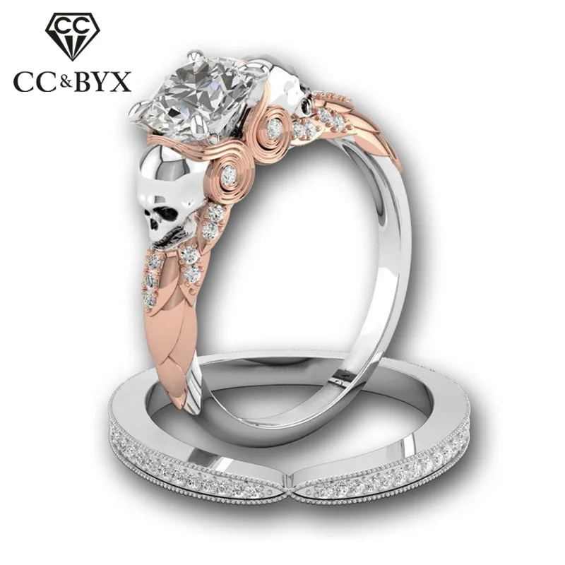 CC Set Rings-For-Women Trendy Jewelry Creative Skull Ring Cubic Zirconia Diamant Double Couple Bijouterie Accessories CC2057
CC Set Rings-For-Women Trendy Jewelry Creative Skull Ring Cubic Zirconia Diamant Double Couple Bijouterie Accessories CC2057