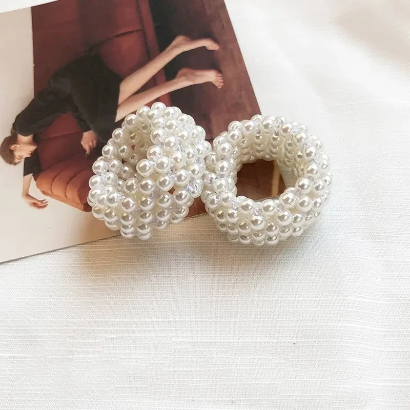 Fashion Girl Rope Scrunchie Ponytail Holder White Full Pearl Faux Pearl Beads Elastic Hair Bands Hair Accessories for Women
Fashion Girl Rope Scrunchie Ponytail Holder White Full Pearl Faux Pearl Beads Elastic Hair Bands Hair Accessories for Women