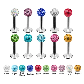 10PCS Surgical Steel Crystal Labret Lip Stud colorful Ferido Ball epoxy CZ gem ball Ear Cartilage Tragus Piercing Stud Earring
10PCS Surgical Steel Crystal Labret Lip Stud colorful Ferido Ball epoxy CZ gem ball Ear Cartilage Tragus Piercing Stud Earring