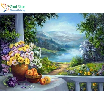 Zhui Star 5D Diy full Square drill diamond painting Cross stitch Pavilion & flowers embroidery Rhinestone Mosaic home decor gift
Zhui Star 5D Diy full Square drill diamond painting Cross stitch Pavilion & flowers embroidery Rhinestone Mosaic home decor gift