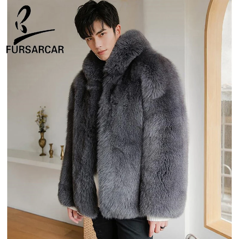 FURSARCAR Top Quality Warm Gray Color Whole Skin Real Fur Coat Man Luxury 2018 Winter Thick Fox Fur Men' Jacket With Fox Hood
FURSARCAR Top Quality Warm Gray Color Whole Skin Real Fur Coat Man Luxury 2018 Winter Thick Fox Fur Men' Jacket With Fox Hood