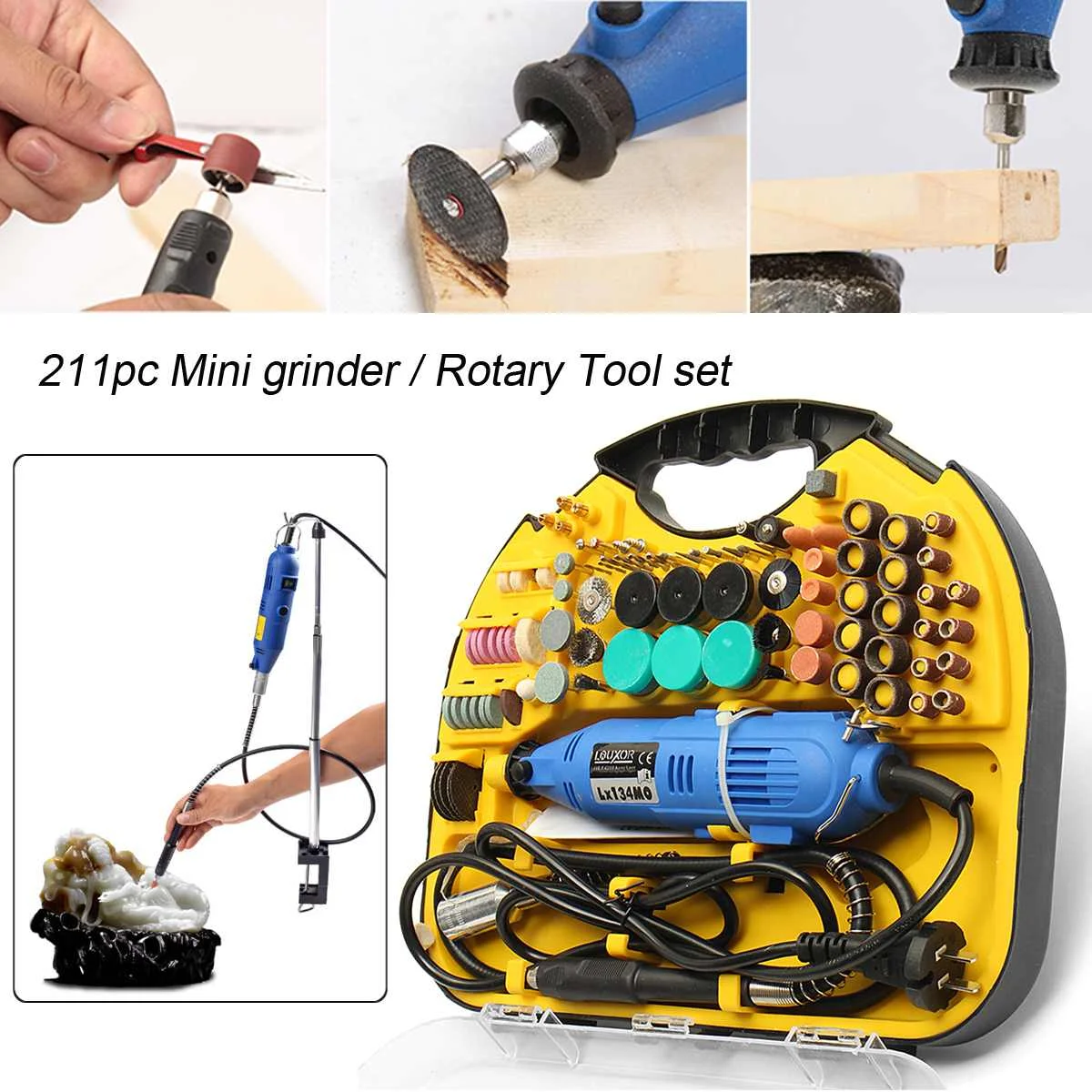 211pcs Rotary Tool Set Electric Mini Drill Grinder Engraver Sander Polisher Hobby Craft For Dremel Rotary Tools Power Tools
211pcs Rotary Tool Set Electric Mini Drill Grinder Engraver Sander Polisher Hobby Craft For Dremel Rotary Tools Power Tools