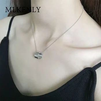 925 sterling silver Round tube Geometric Modern Personality Choker Necklaces Chain Collar Necklace For Women Kolye Jewelry
925 sterling silver Round tube Geometric Modern Personality Choker Necklaces Chain Collar Necklace For Women Kolye Jewelry