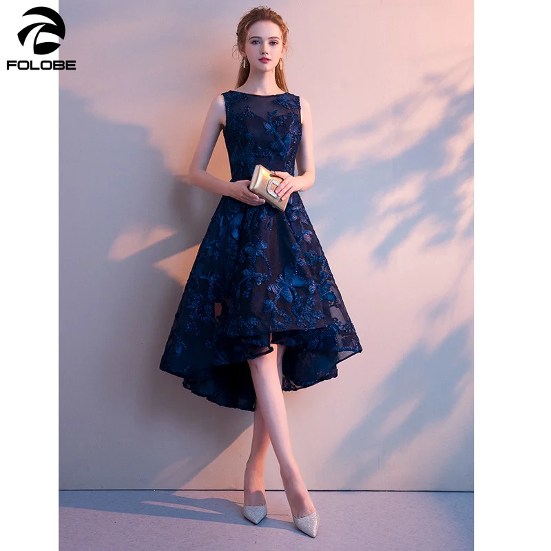 FOLOBE Elegant navy blue women high low dresses floral solid dresses Sexy party party female vestidos 2019
FOLOBE Elegant navy blue women high low dresses floral solid dresses Sexy party party female vestidos 2019
