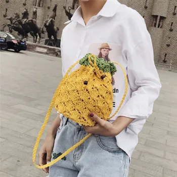 Novelty Women Girl Pineapple-Shaped Bags Hand-Woven Rattan Bag Straw Woven Purse Handmade Crossbody Bags 2019 New Cute Bags
Novelty Women Girl Pineapple-Shaped Bags Hand-Woven Rattan Bag Straw Woven Purse Handmade Crossbody Bags 2019 New Cute Bags