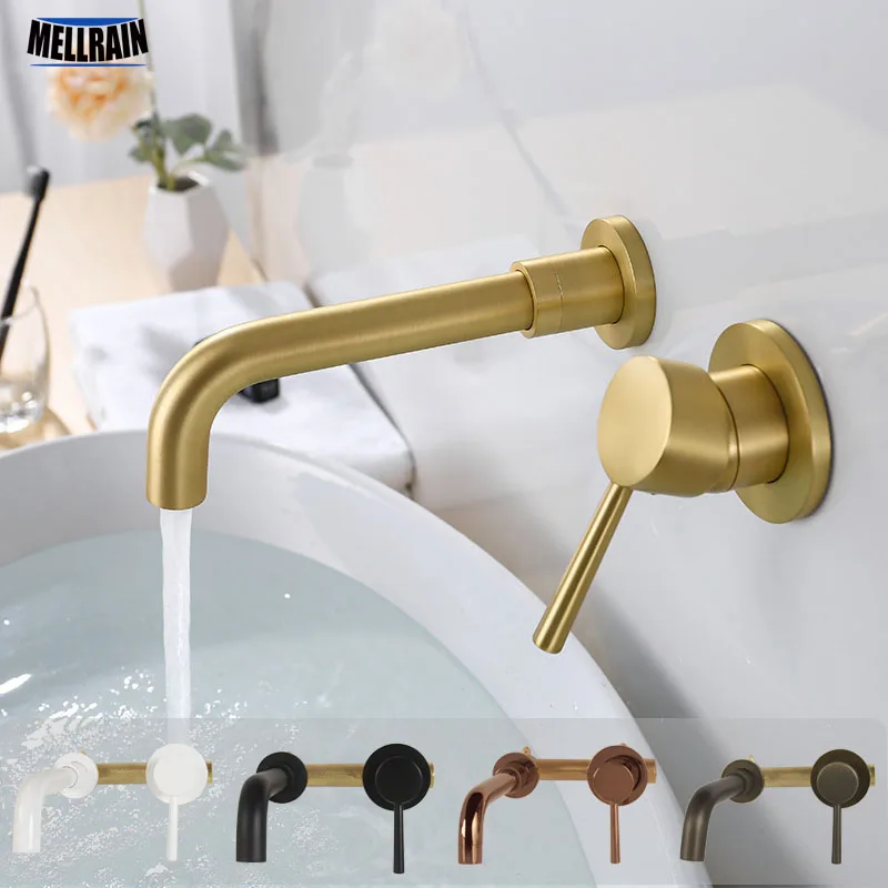 Solid Brass Wall Mounted Basin Mixer Solid Brass Black & Gold & Chrome Plated Bathroom Faucet Single Handle In Wall Water Mixer
Solid Brass Wall Mounted Basin Mixer Solid Brass Black & Gold & Chrome Plated Bathroom Faucet Single Handle In Wall Water Mixer